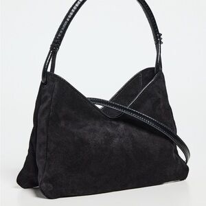 STAUD Black Suede Valerie Bag